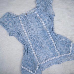 3/$20 Blue Off The Shoulder Blouse